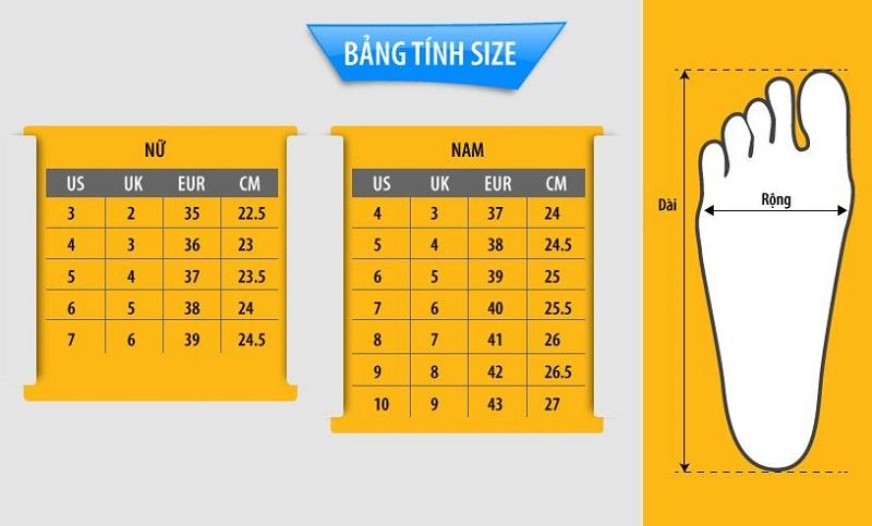 Tìm hiểu Bảng Size Giày Chuẩn Việt Nam và Quốc Tế Năm 2023