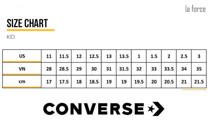 Bảng size giày Converse nam nữ: Tìm kích cỡ phù hợp