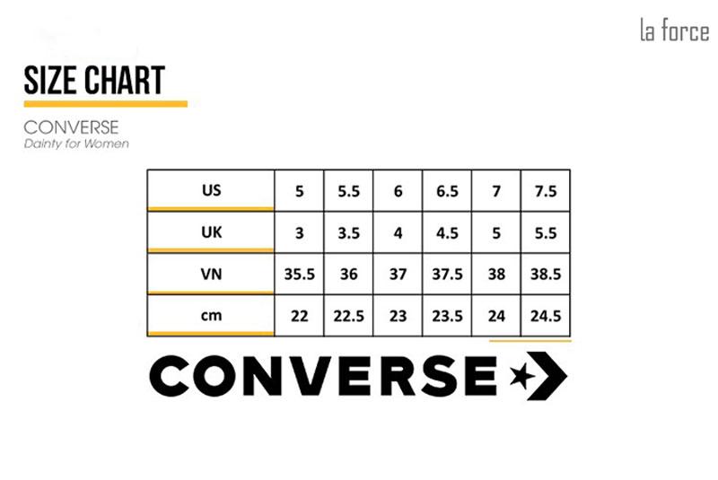 Bảng size giày Converse nam nữ: Tìm kích cỡ phù hợp