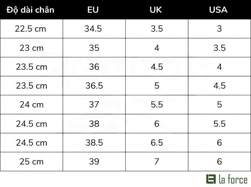 Bảng size giày Reebok Nam Nữ – Nắm rõ thông tin cần thiết